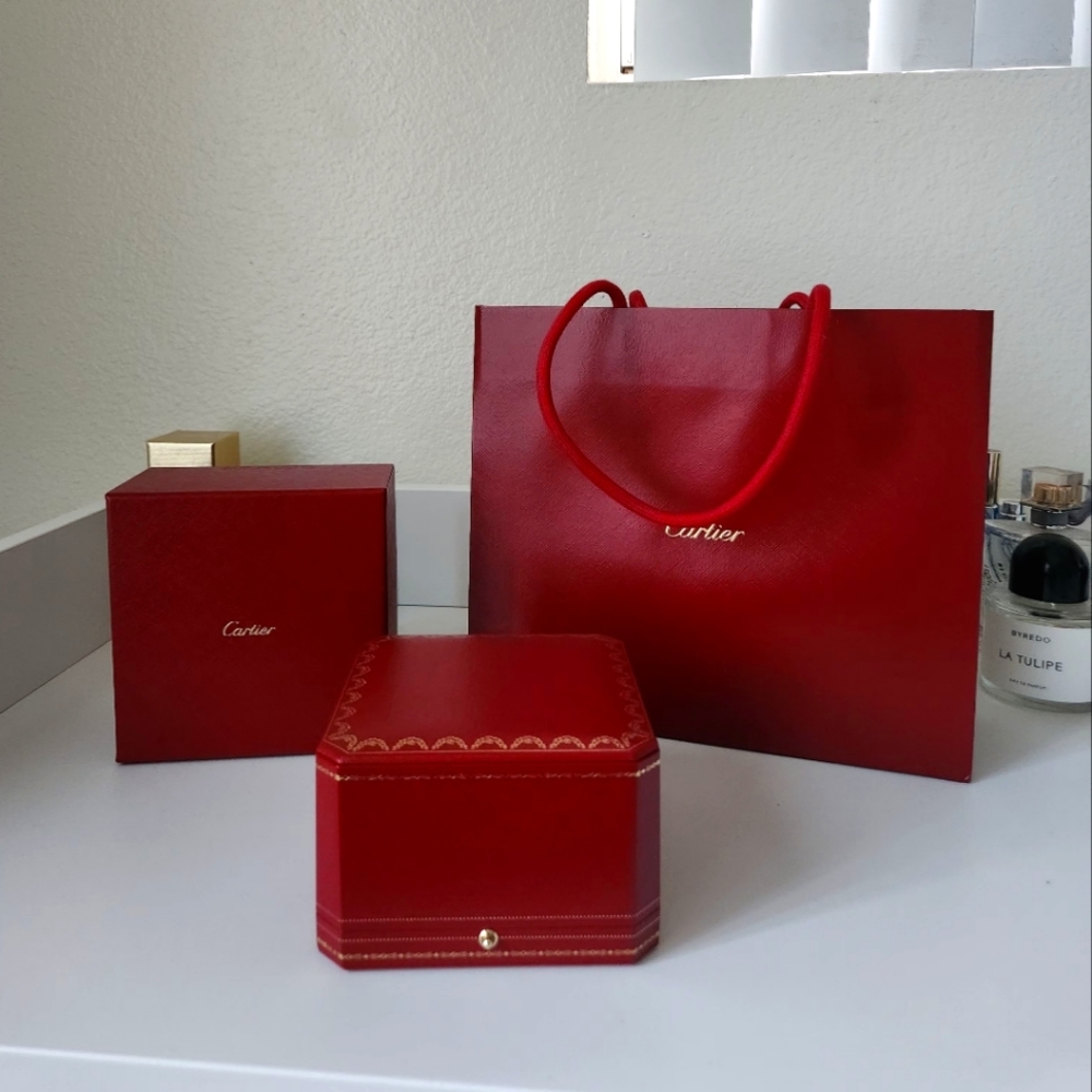 Authentic Cartier Red Jewelry Box and Bag for bracelet
